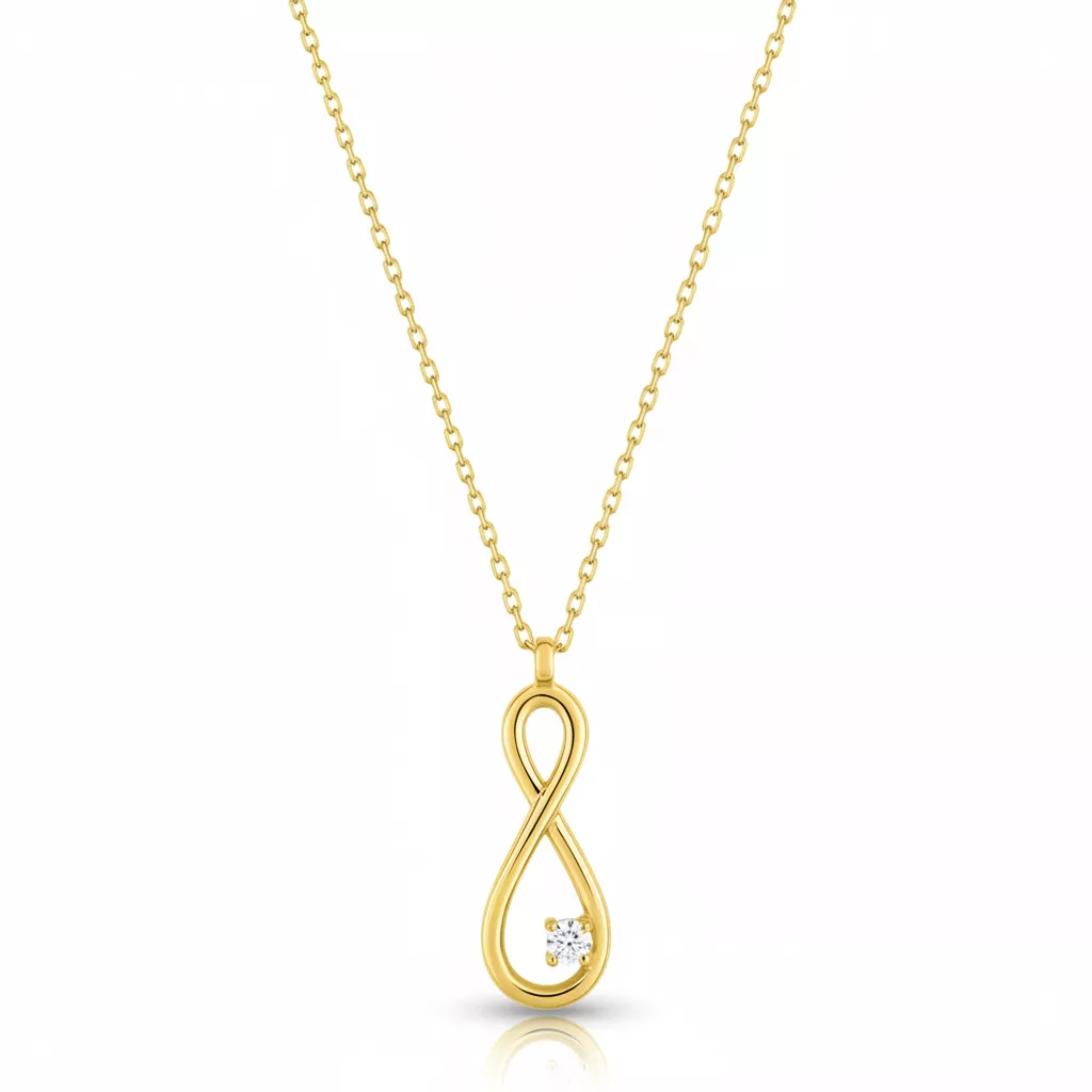 Collier Or Zirconium Infini - Collier en Or 750 18k - Bijoux en Vogue