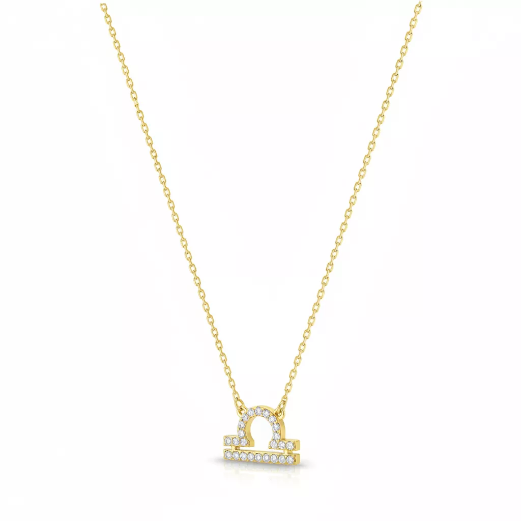Collier Or Zirconium Irine Balance - Collier en Or 750 18k - Bijoux en Vogue