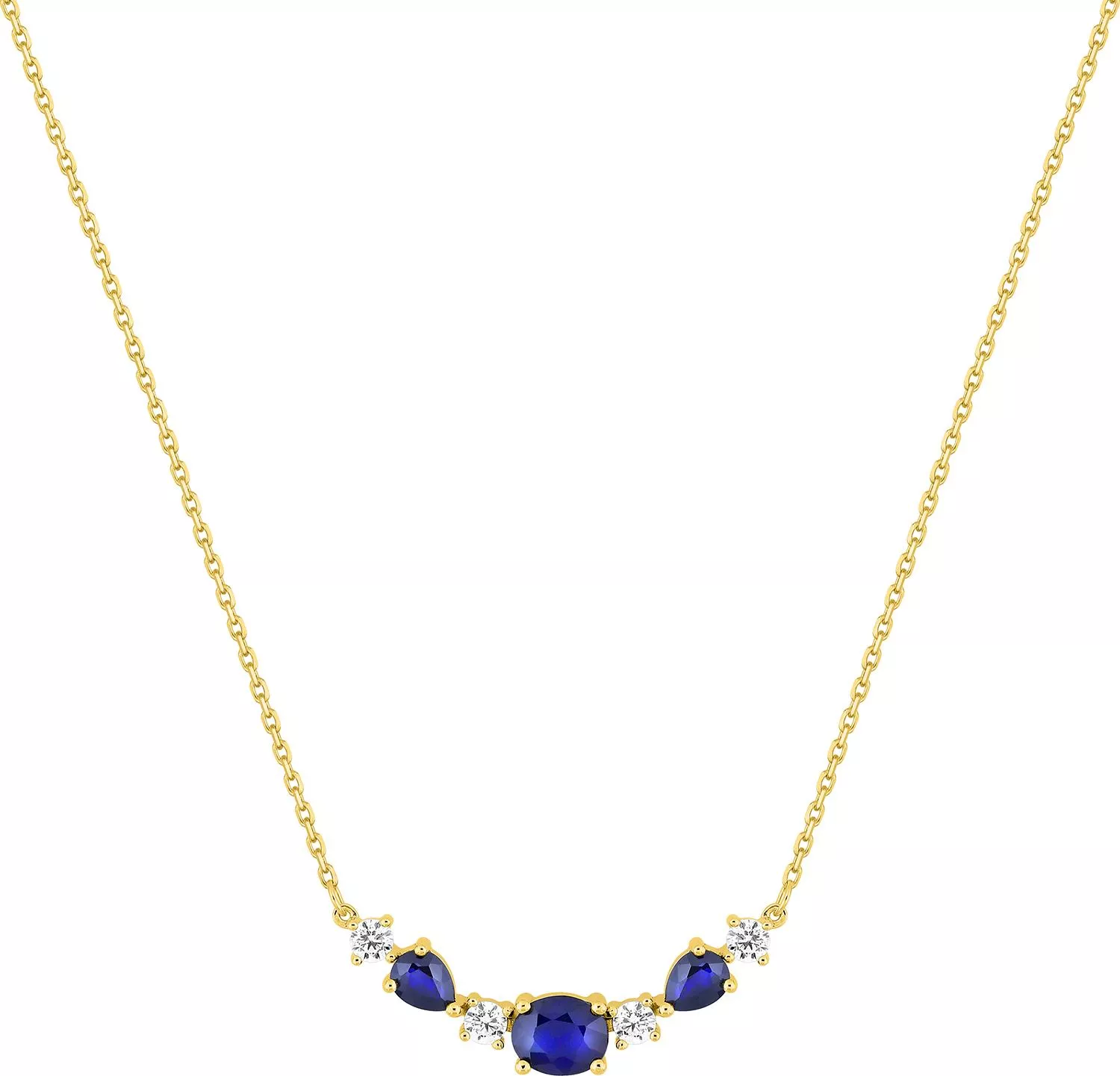 Collier Or Harma Zirconium Saphir - Collier en Or 750 18k - Bijoux en Vogue