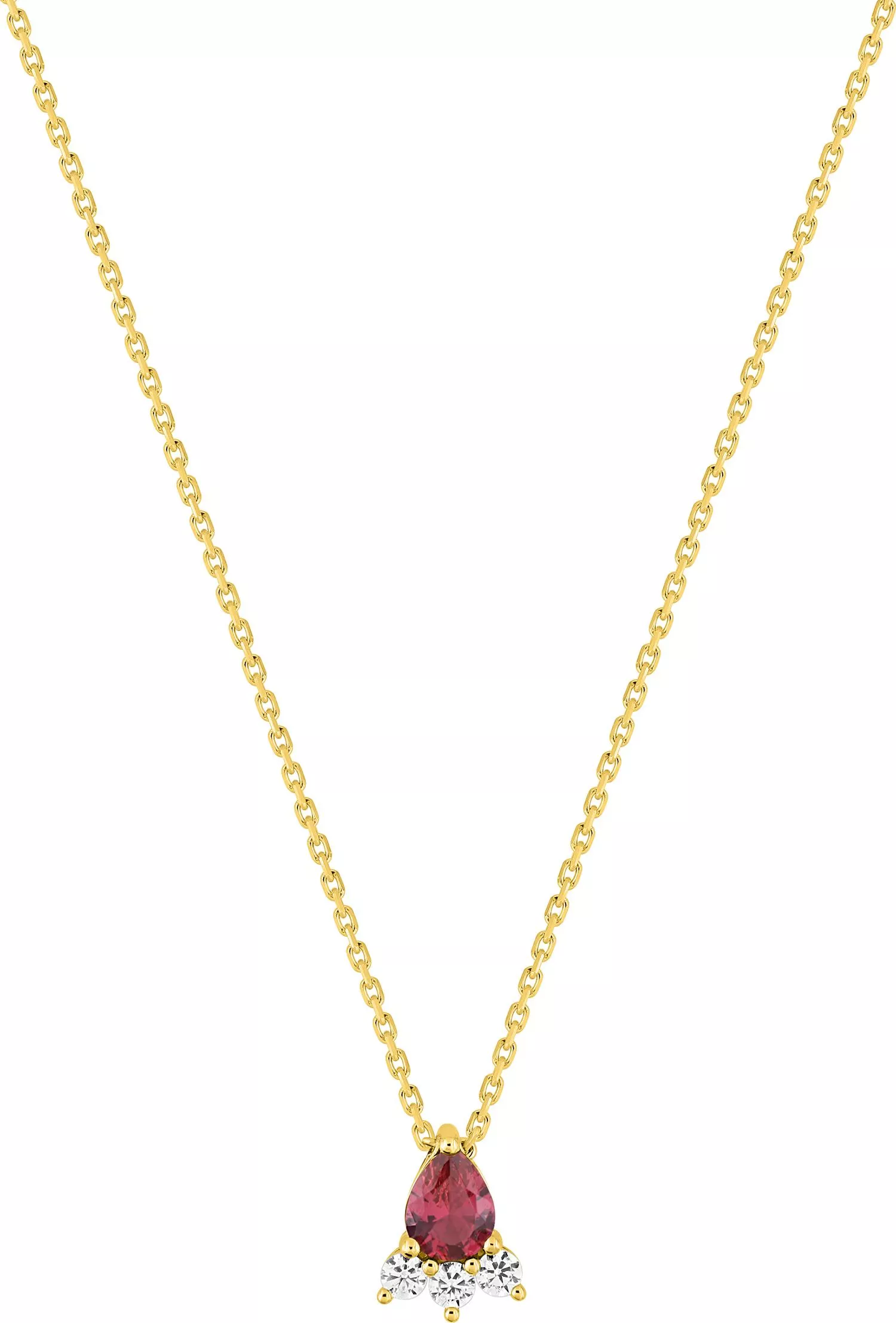 Collier Or Acia Zirconium Rubis - Collier en Or 750 18k - Bijoux en Vogue