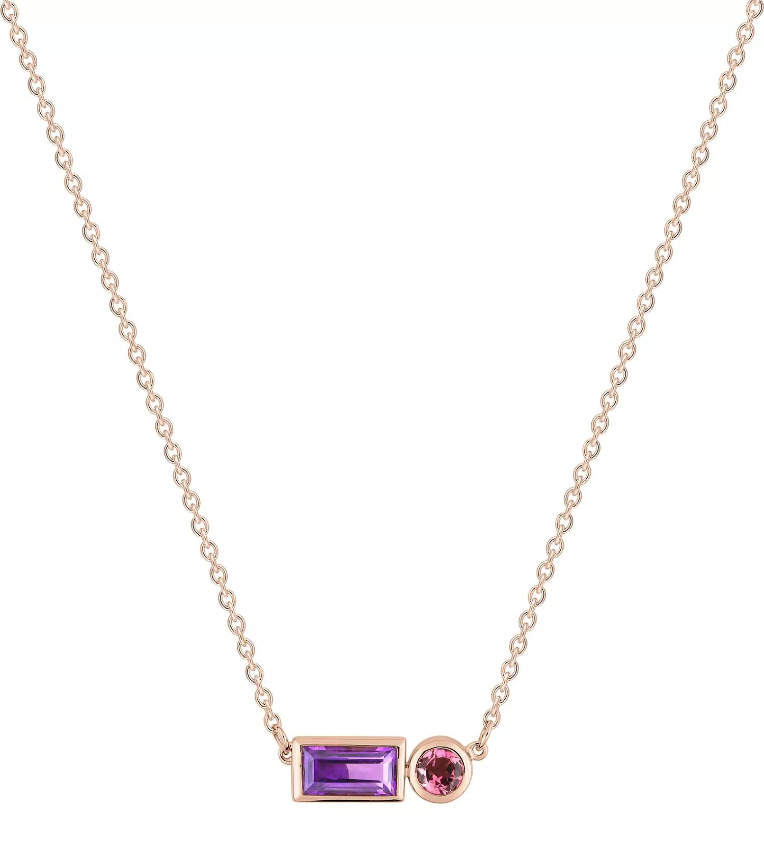 Collier Or Rose Ecurie Améthyste - Collier en Or 750 18k - Bijoux en Vogue