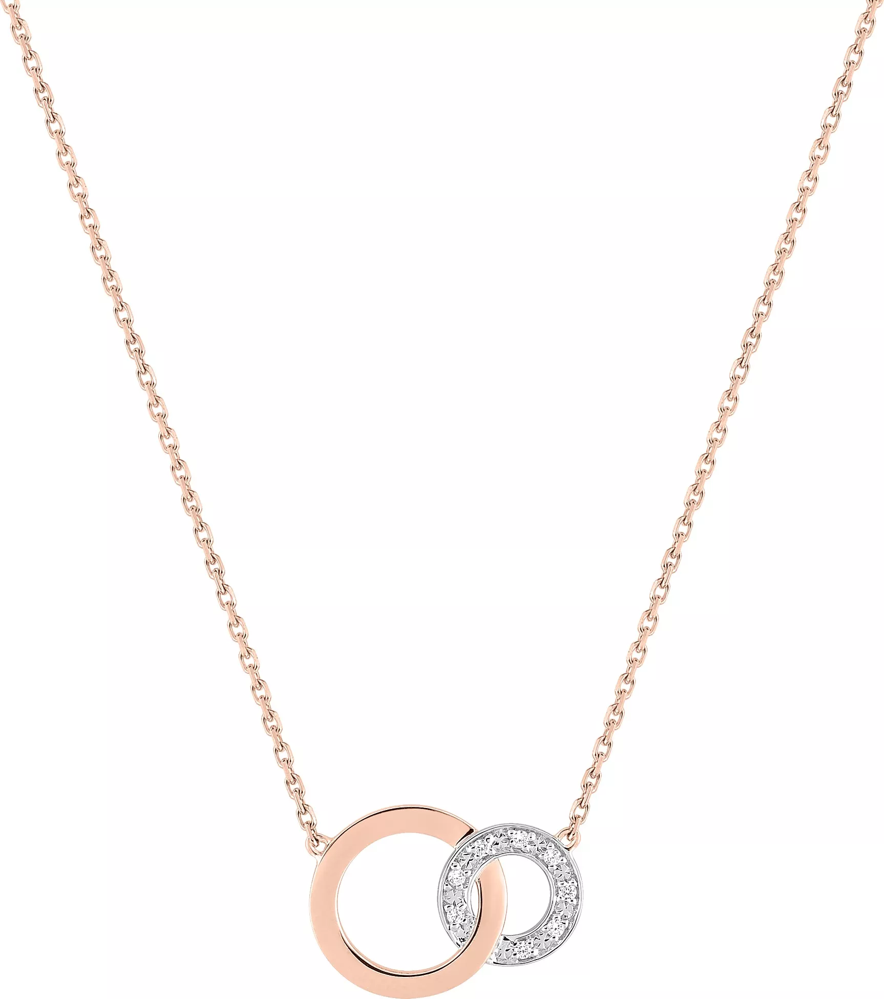 Collier Or Rose et Blanc Chamica Diamant - Collier en Or 750 18k - Bijoux en Vogue