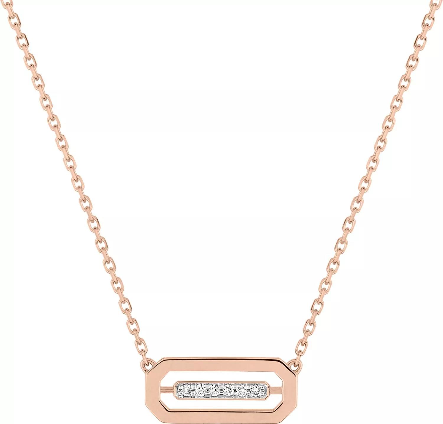 Collier Or Rose et Blanc Goba Diamant - Collier en Or 750 18k - Bijoux en Vogue