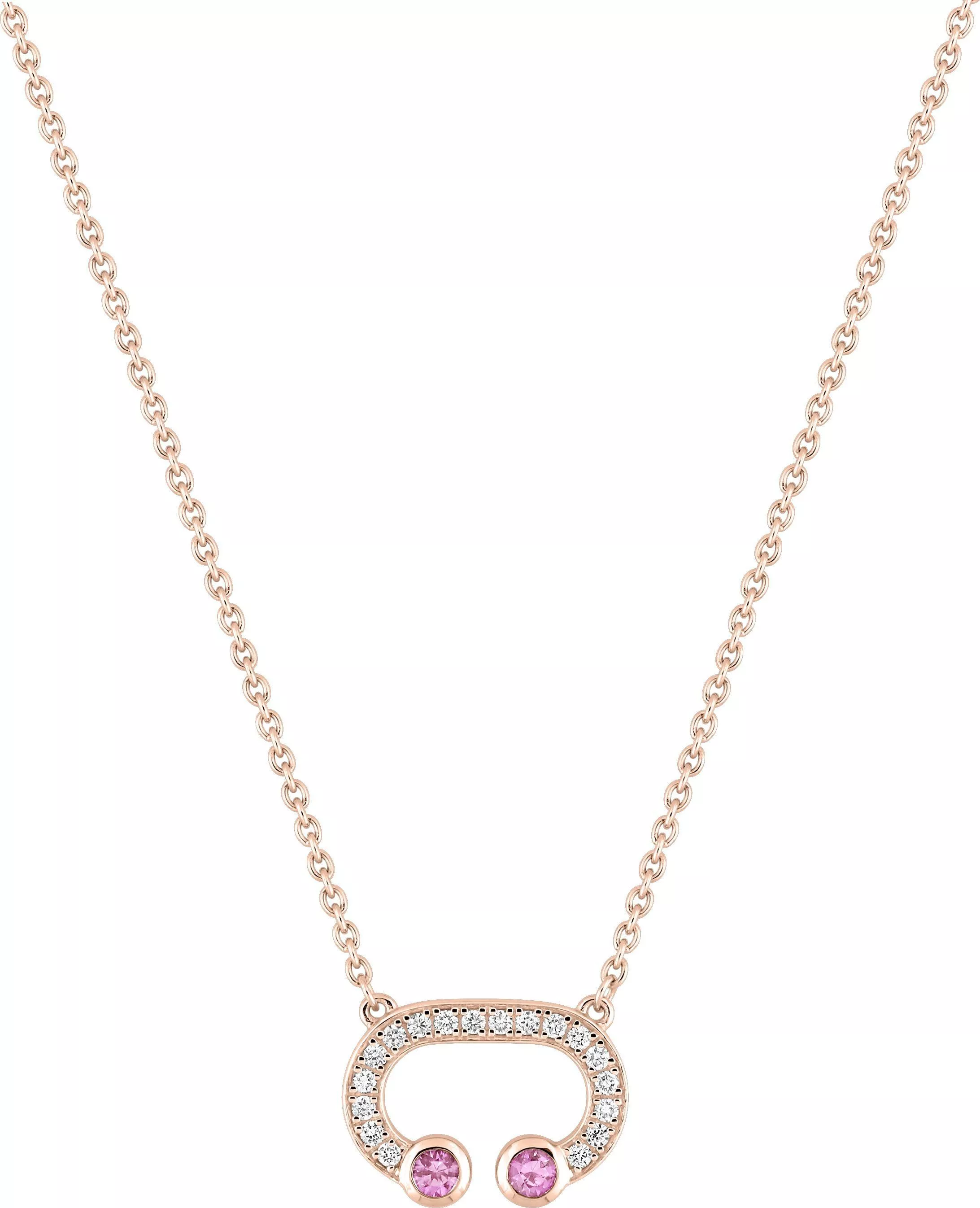 Collier Or Rose Ferlande Diamant Saphir Rose - Collier en Or 750 18k - Bijoux en Vogue