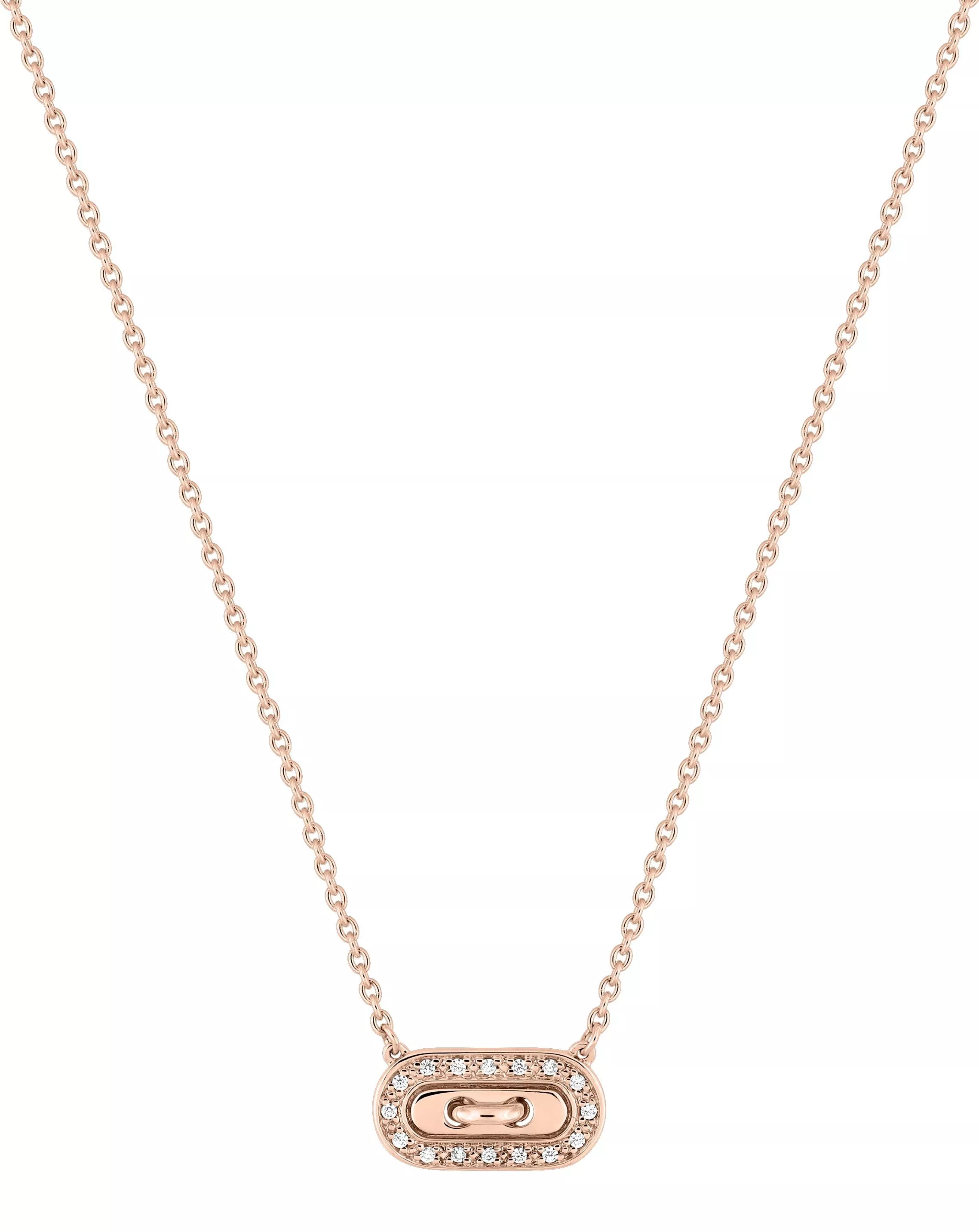 Collier Or Rose Jennine Diamant - Collier en Or 750 18k - Bijoux en Vogue