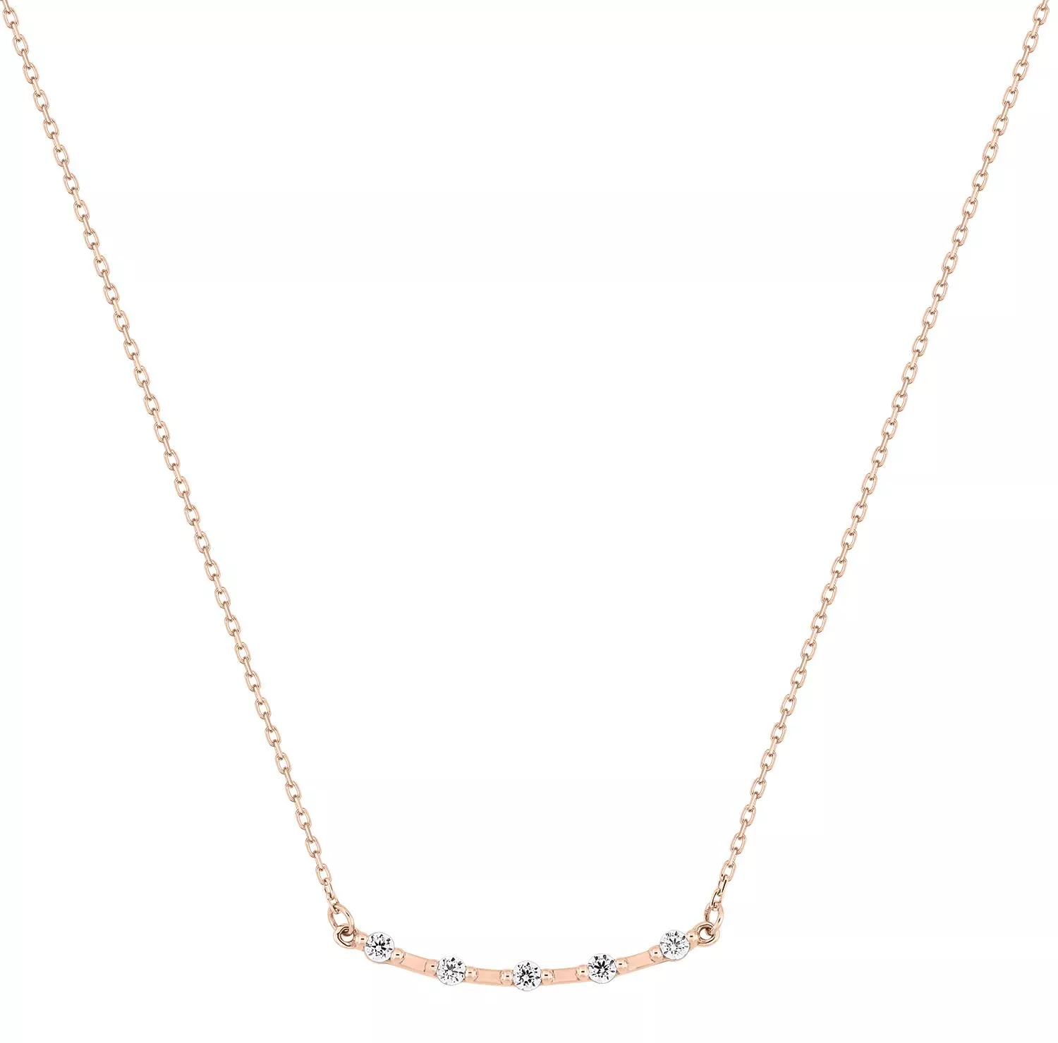 Collier Or Rose Nayette Diamant - Collier en Or 750 18k - Bijoux en Vogue