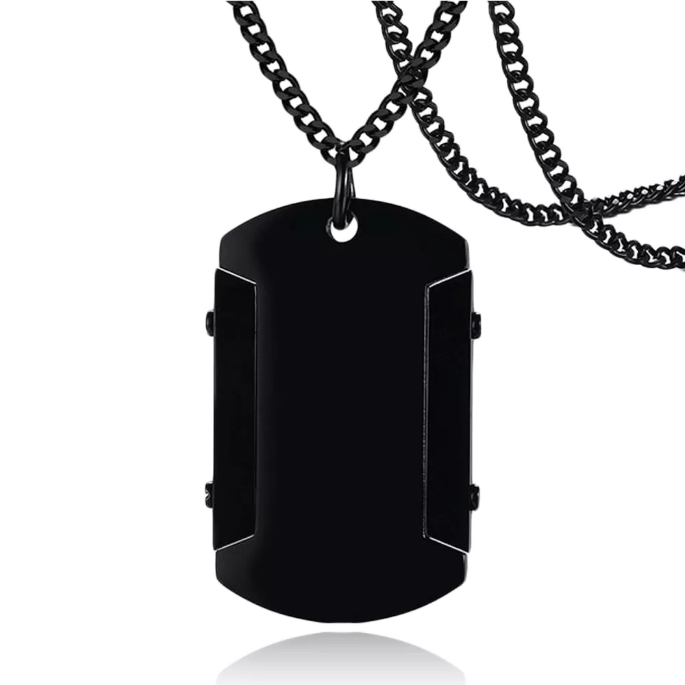 Collier plaque américaine black Allick vierge - Collier en Acier - Bijoux en Vogue