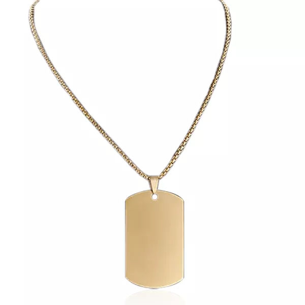 Collier plaque militaire acier gravable Craveiro - Collier en Acier - Bijoux en Vogue