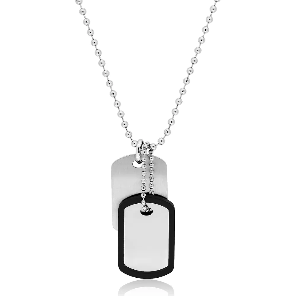 Collier plaque militaire acier gravable Mesmir - Collier en Acier - Bijoux en Vogue