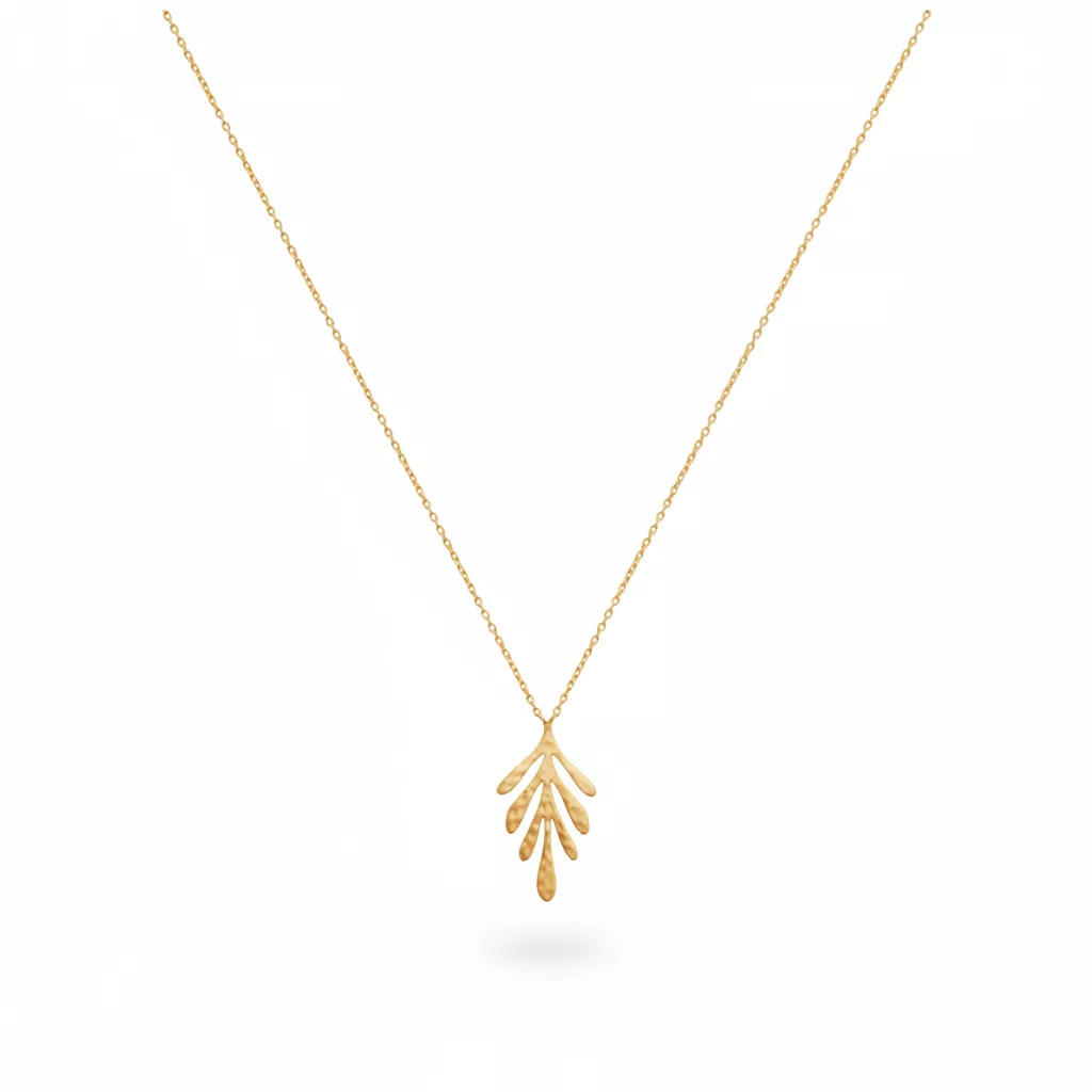 Collier Plaqué Or Ellera Martelé Végétal - Collier en Plaqué or - Bijoux en Vogue