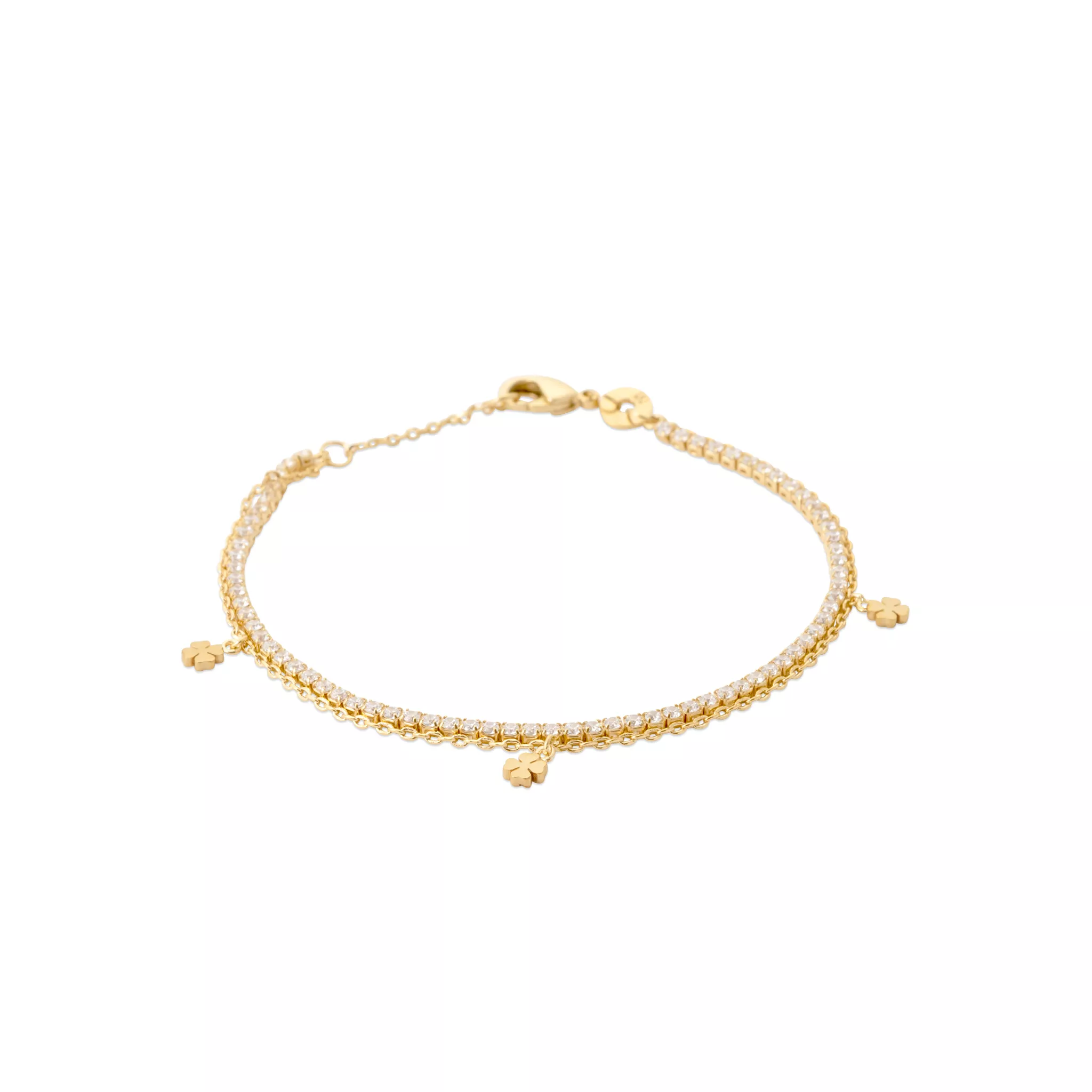 Collier Plaqué Or Tzvetana Zirconium Figuratif Végétal - Collier en Plaqué or - Bijoux en Vogue