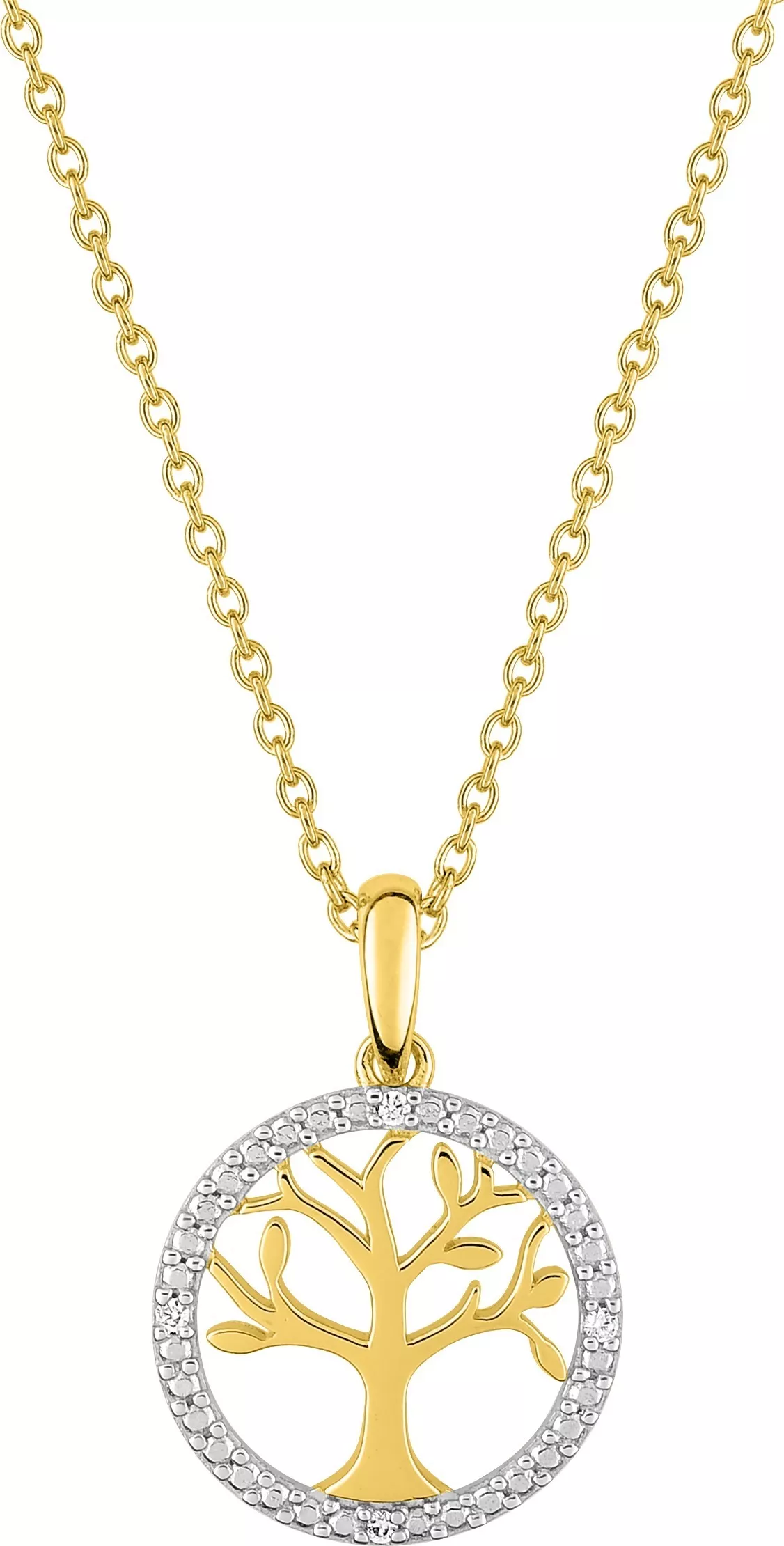 Collier Plaqué Or Zirconium Arbre de Vie - Collier en Plaqué or - Bijoux en Vogue