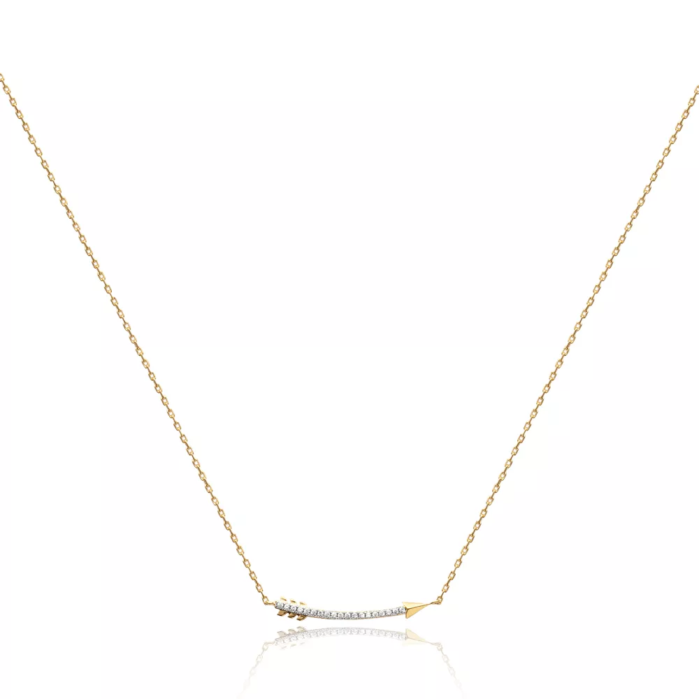 Collier plaqué Or Flèche Tajmine Gemma Strass - Collier en Plaqué Or - Bijoux en Vogue