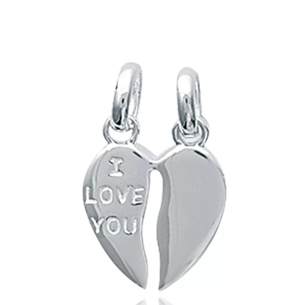 Pendentif coeur sécable Villerette 3 Amour - Pendentif en Argent 925 - Bijoux en Vogue