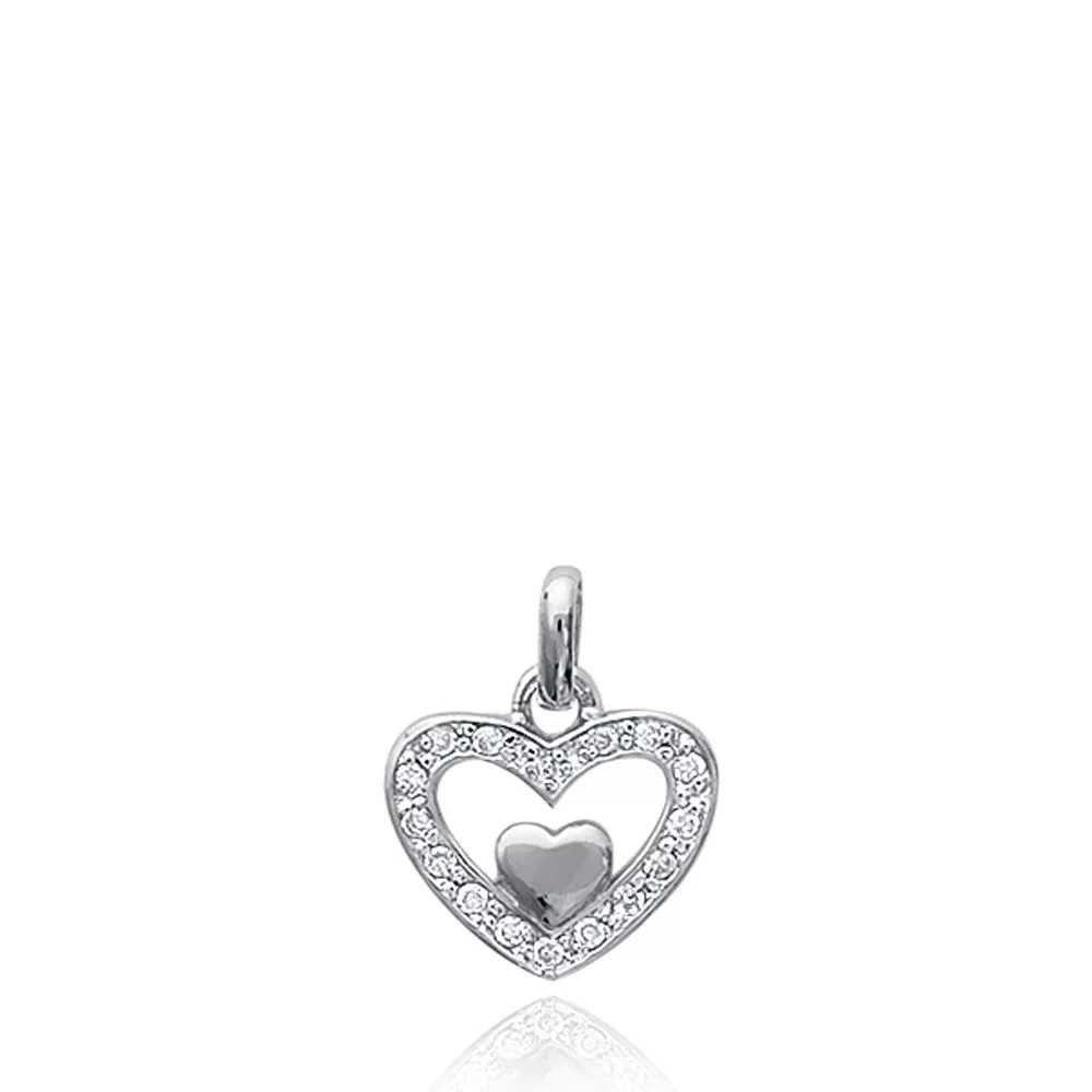Pendentif Coeur Anahy Incrusté - Pendentif en Argent 925 - Bijoux en Vogue