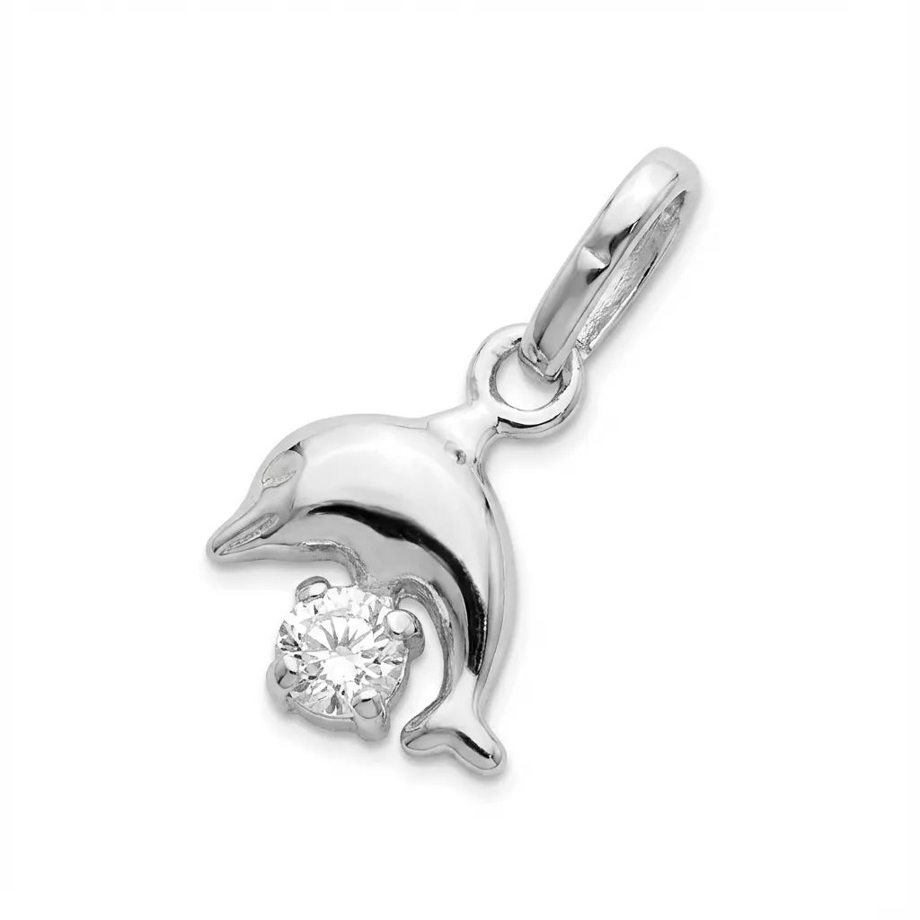 Pendentif Beguelin Fille Argent Cristal Dauphin - Pendentif en Argent 925 - Bijoux en Vogue