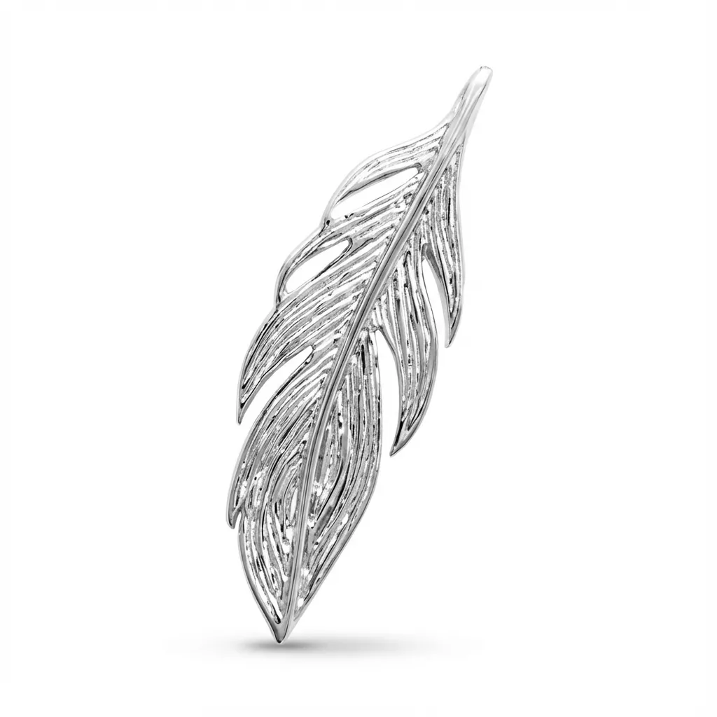 Pendentif Argent Shomba Plume - Pendentif en Argent 925 - Bijoux en Vogue