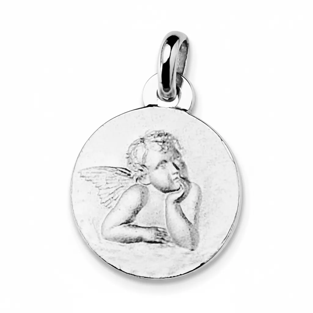 Pendentif Médaille Argent Ange de Raphaël - Pendentif en Argent 925