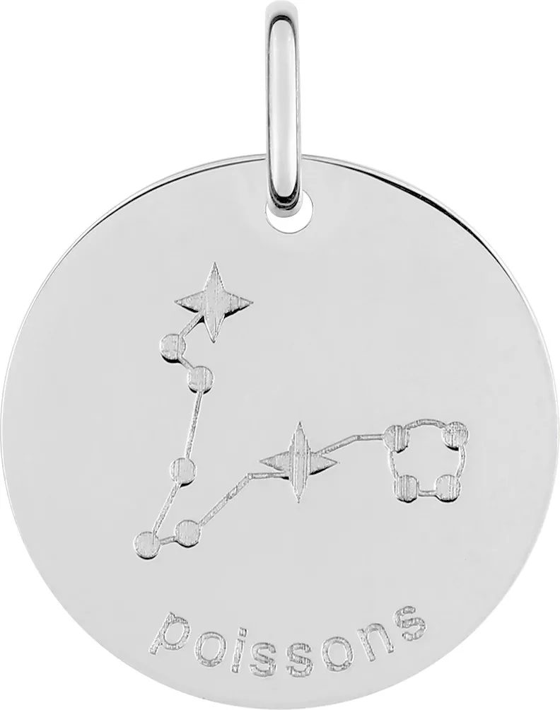 Pendentif Médaille Argent Poisson - Pendentif en Argent 925 - Bijoux en Vogue