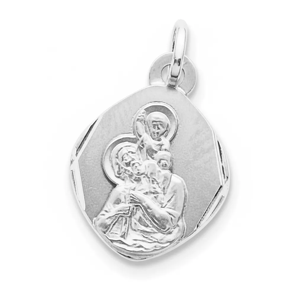 Pendentif Médaille Argent Saint Christophe portant Jésus - Pendentif en Argent 925 - Bijoux en Vogue