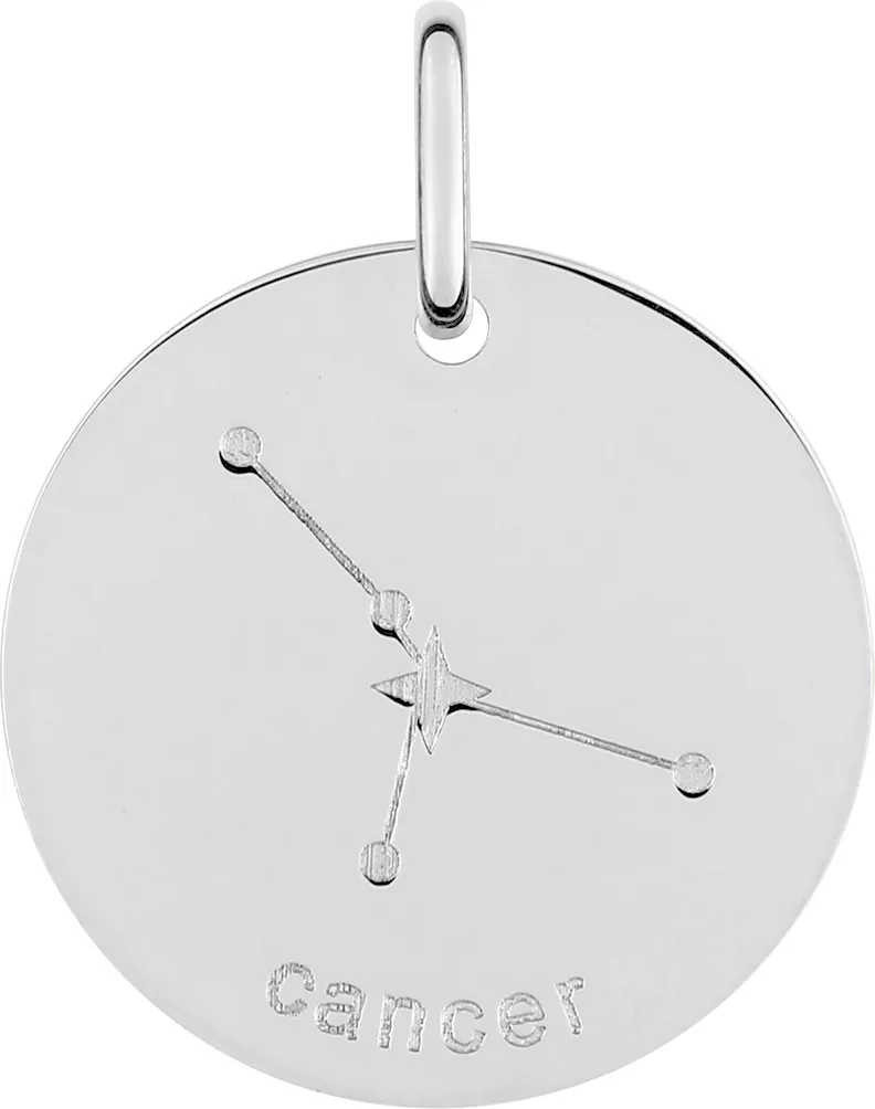 Pendentif Médaille Argent Cancer - Pendentif en Argent 925