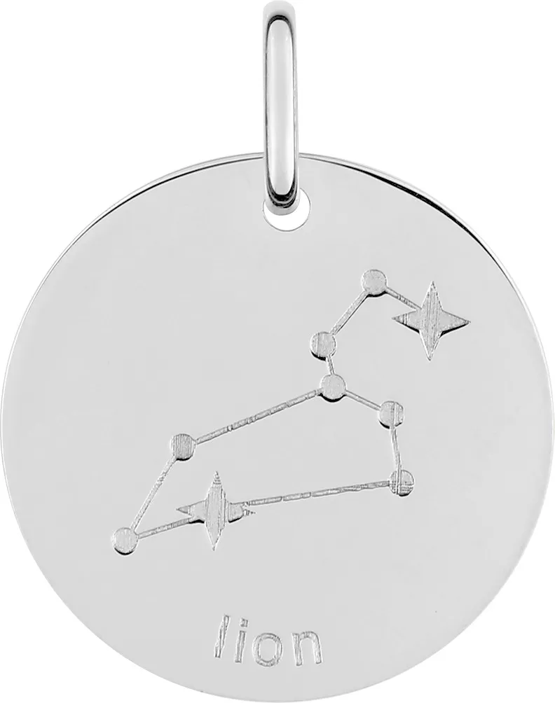 Pendentif Médaille Argent Lion - Pendentif en Argent 925