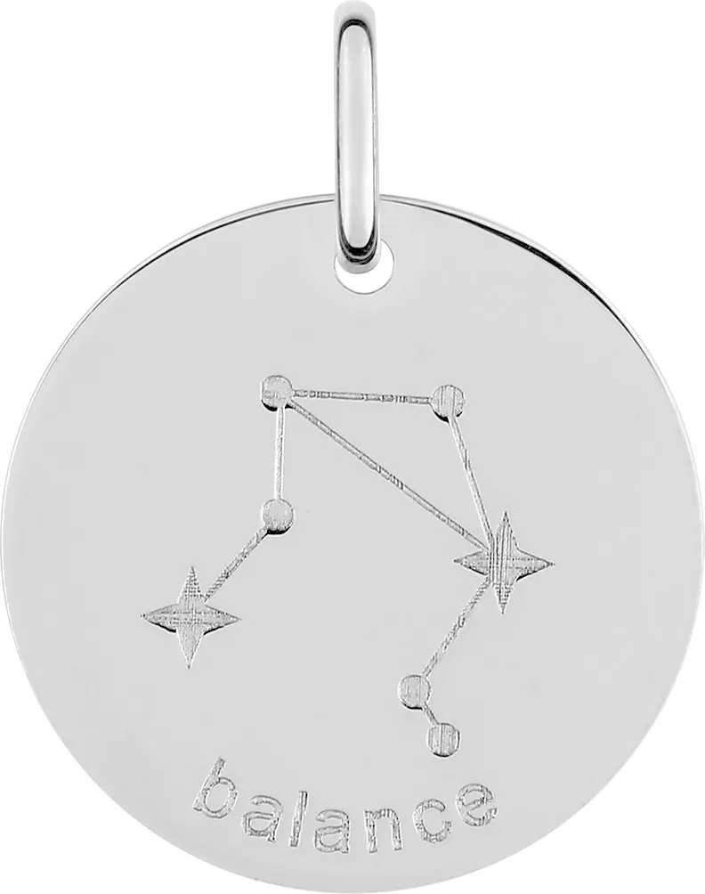 Pendentif Médaille Argent Balance - Pendentif en Argent 925