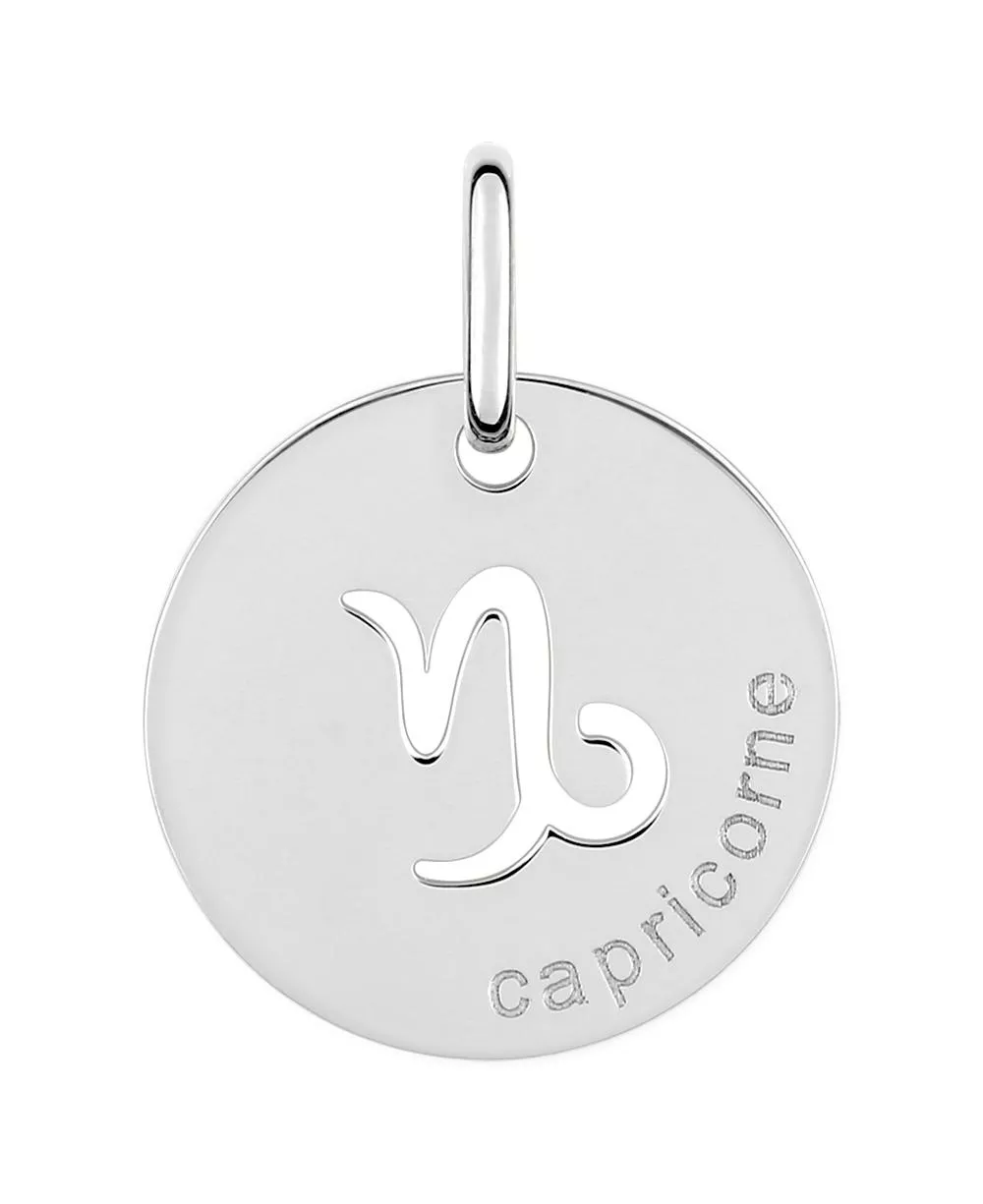 Pendentif Médaille Argent Capricorne - Pendentif en Argent 925 - Bijoux en Vogue