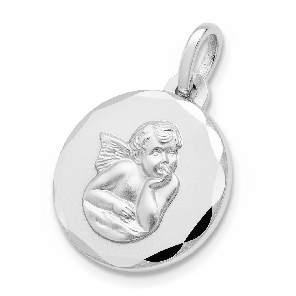Pendentif Médaille Argent Ange de Raphaël - Pendentif en Argent 925 - Bijoux en Vogue