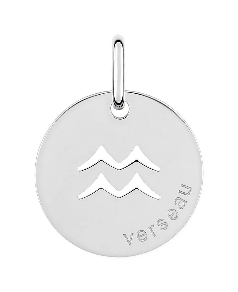 Pendentif Médaille Argent Verseau - Pendentif en Argent 925 - Bijoux en Vogue
