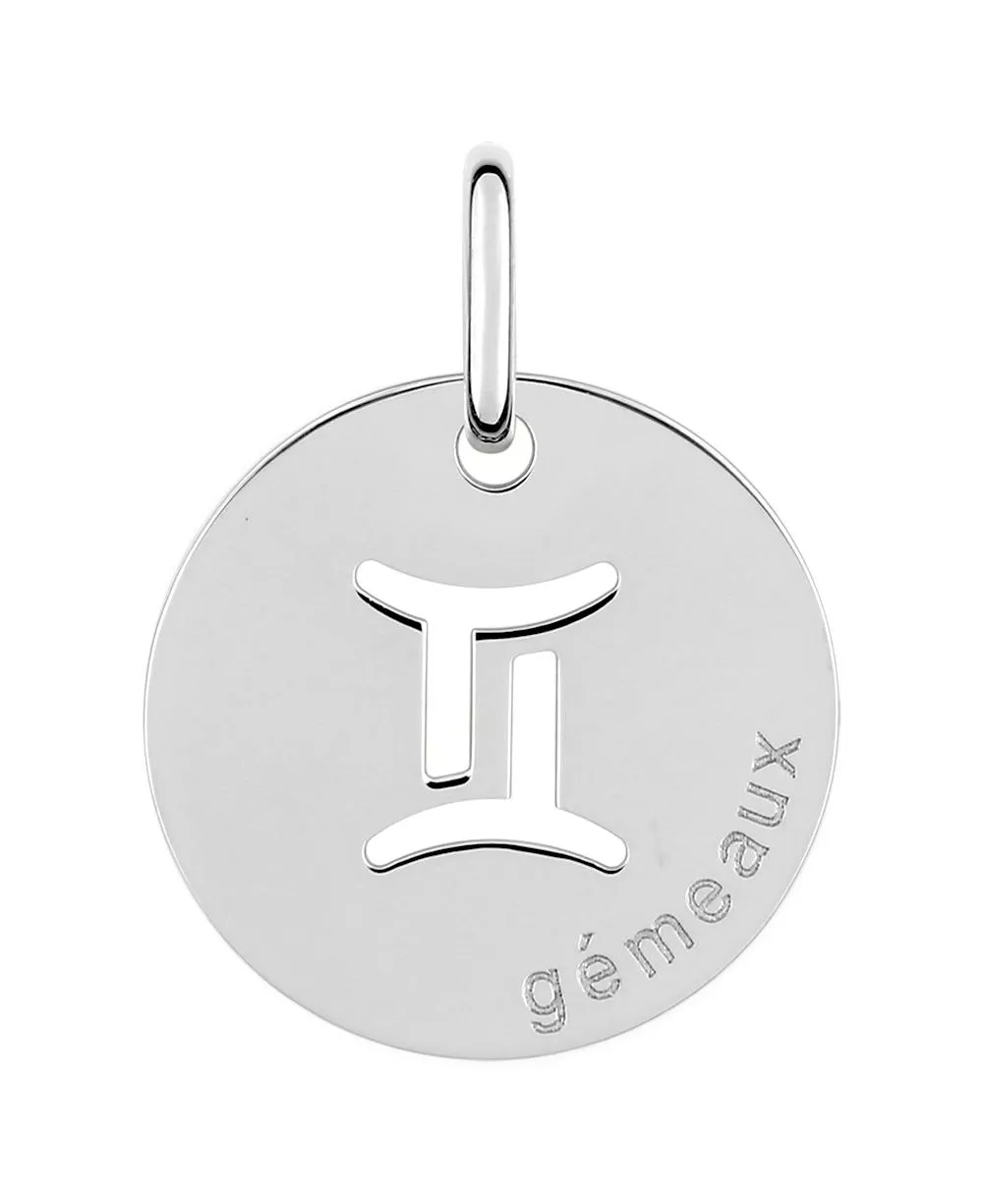 Pendentif Médaille Argent Gémeaux - Pendentif en Argent 925 - Bijoux en Vogue