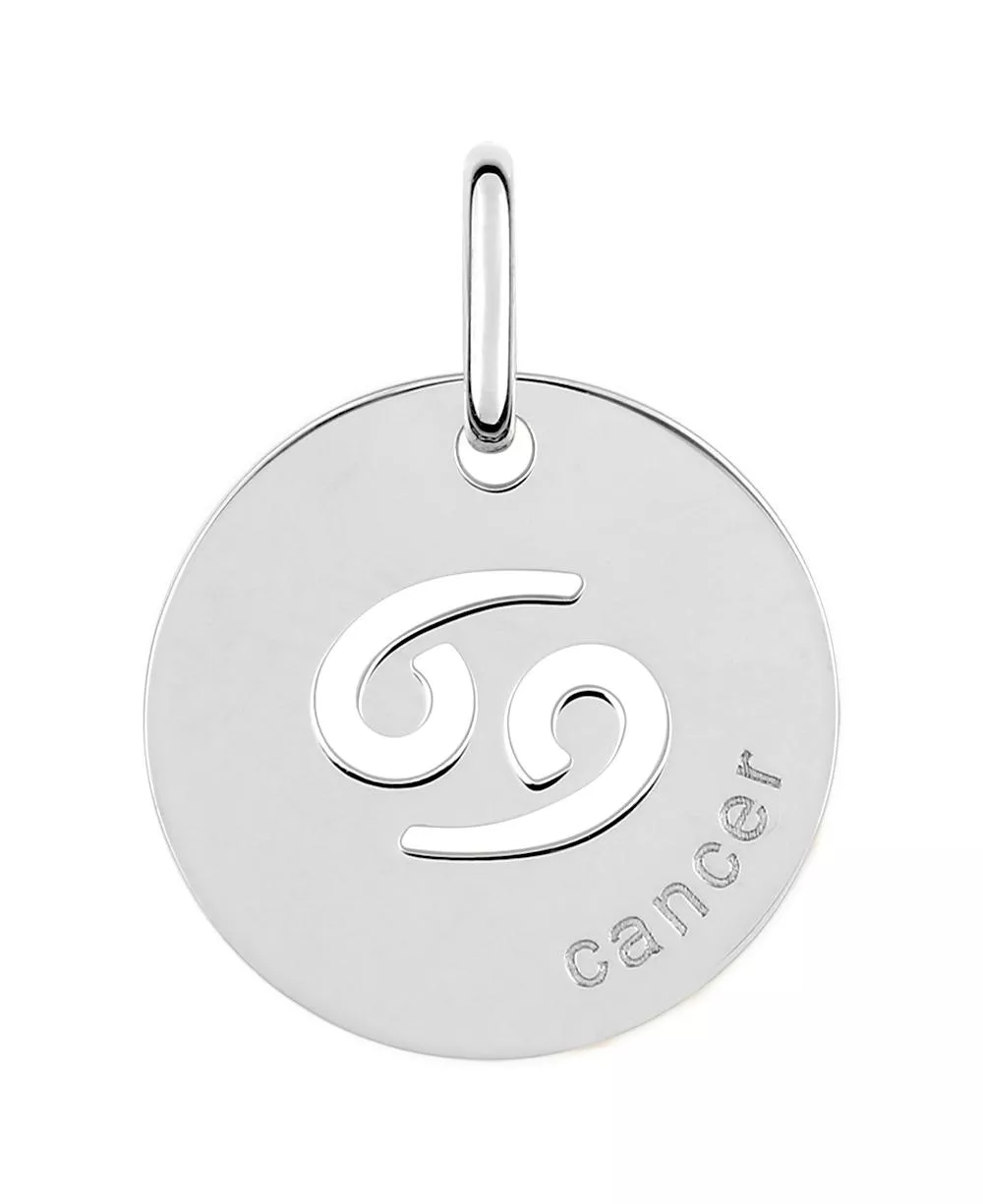 Pendentif Médaille Argent Cancer - Pendentif en Argent 925