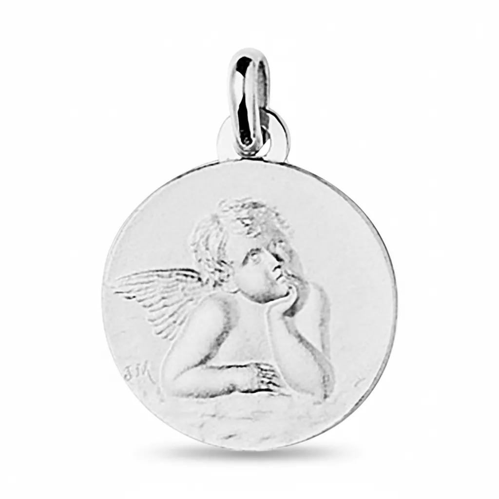 Pendentif Médaille Argent Ange de Raphaël - Pendentif en Argent 925 - Bijoux en Vogue