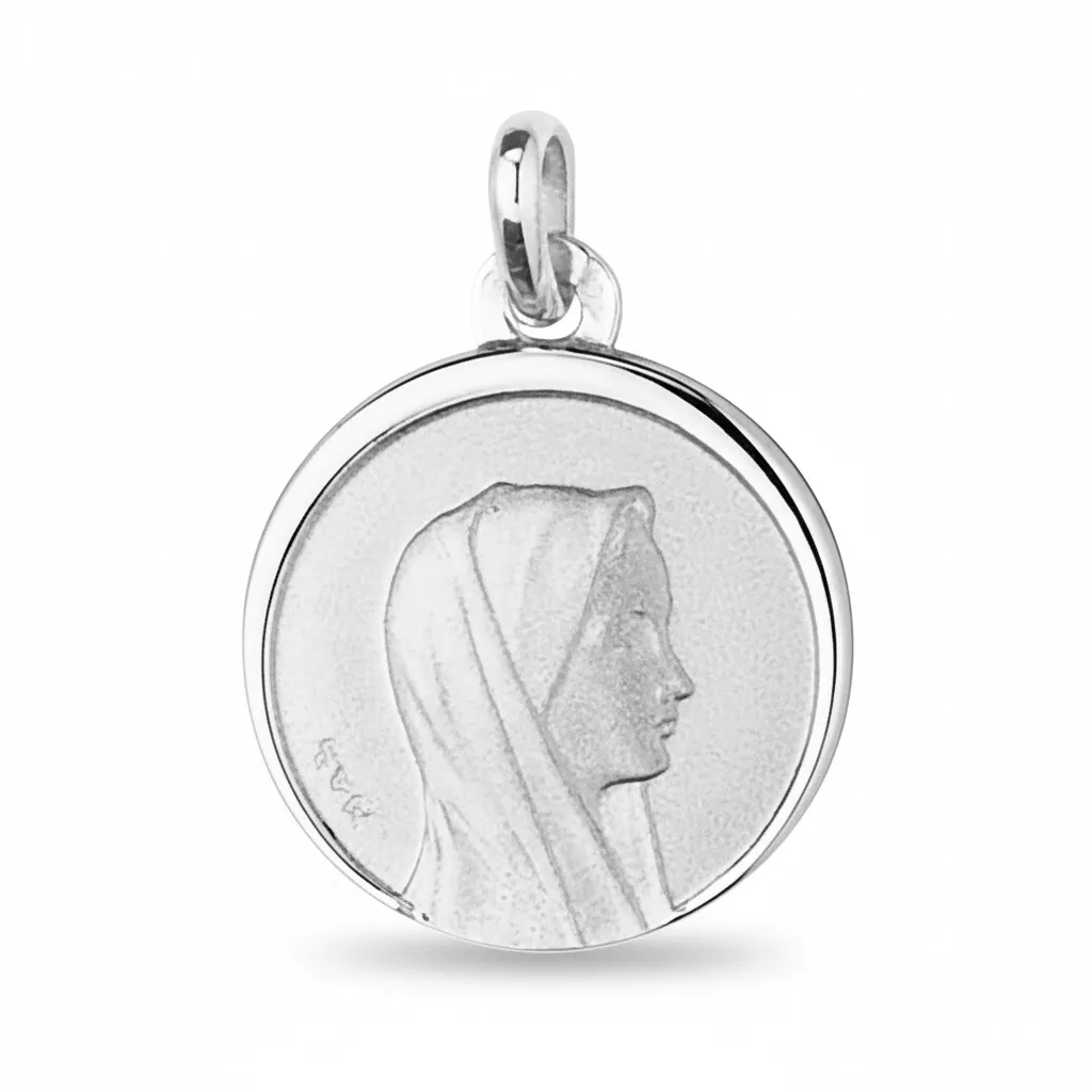 Pendentif Médaille Argent Vierge Marie - Pendentif en Argent 925 - Bijoux en Vogue