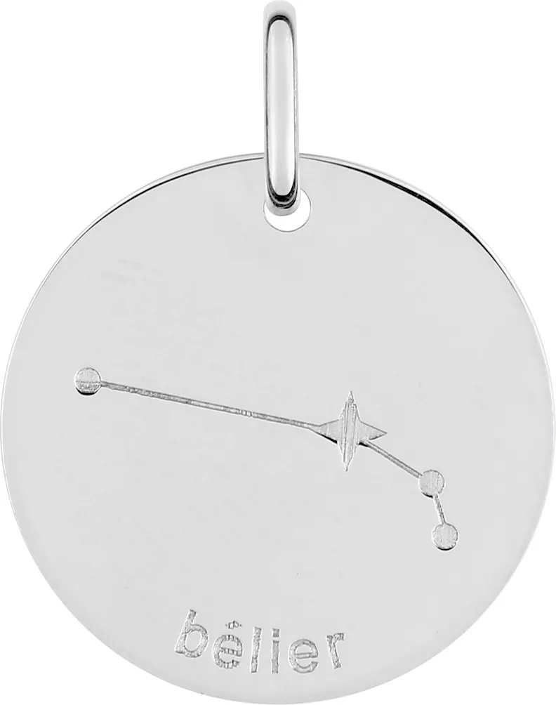 Pendentif Médaille Argent Bélier - Pendentif en Argent 925 - Bijoux en Vogue