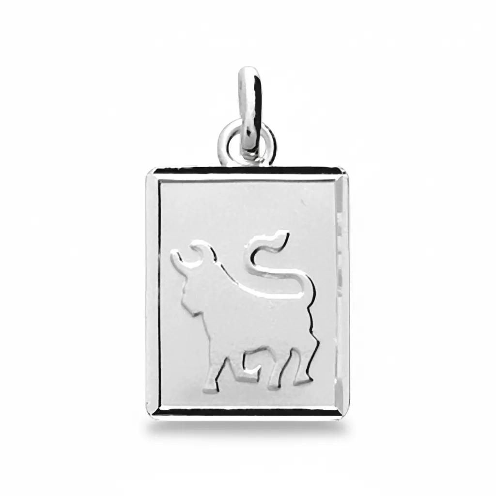 Pendentif Médaille Argent Taureau - Pendentif en Argent 925