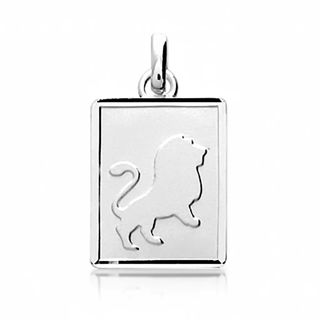 Pendentif Médaille Argent Lion - Pendentif en Argent 925