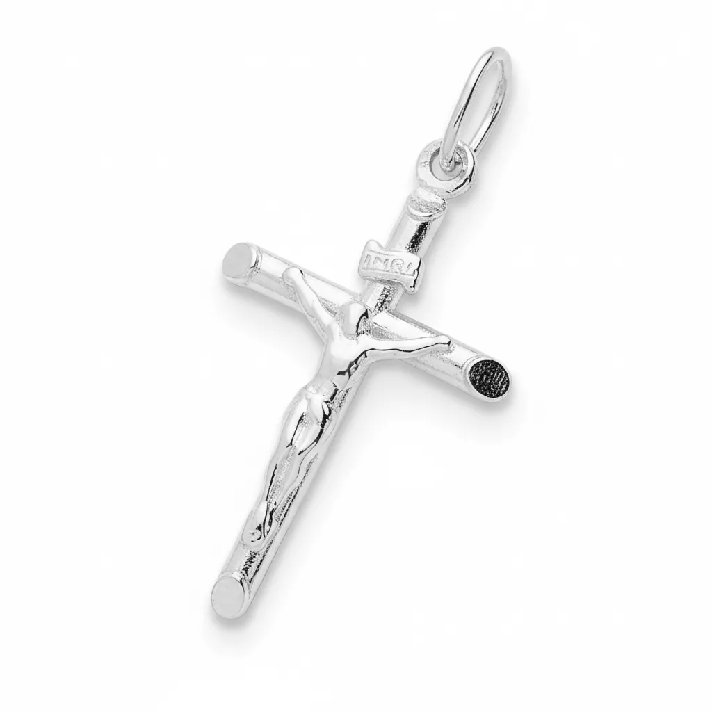 Pendentif Parchemin Argent Croix Chrétienne - Pendentif en Argent 925 - Bijoux en Vogue