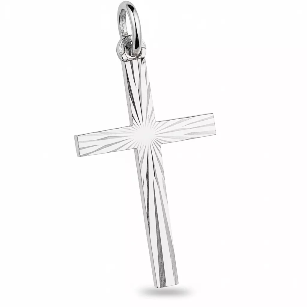 Pendentif Parchemin Argent Croix Chrétienne - Pendentif en Argent 925 - Bijoux en Vogue