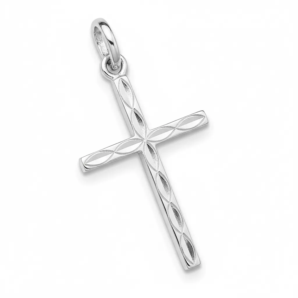 Pendentif Parchemin Argent Croix Chrétienne - Pendentif en Argent 925 - Bijoux en Vogue