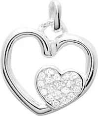 Pendentif Miladinka Parchemin Argent Zirconium Coeur - Pendentif en Argent 925 - Bijoux en Vogue