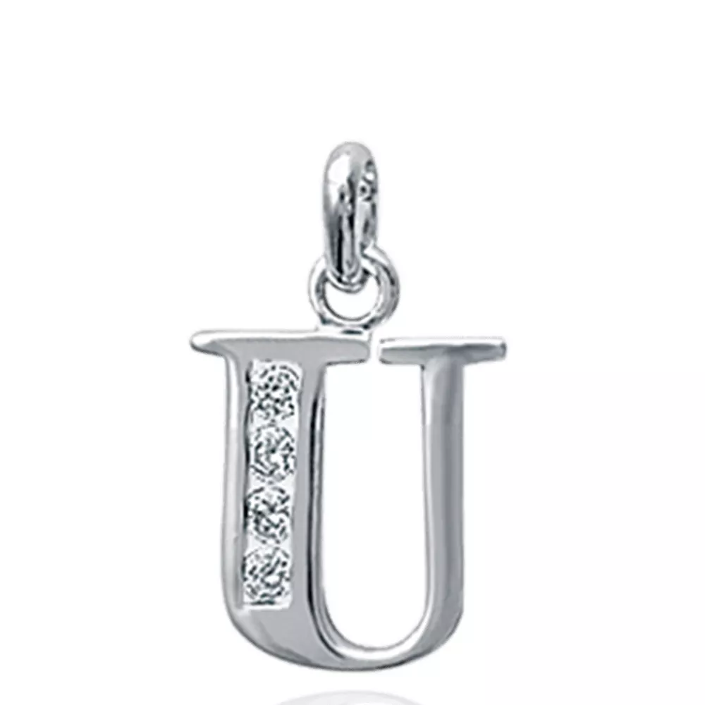 Pendentif lettre Dost Ue Lettre U - Pendentif en Argent 925 - Bijoux en Vogue