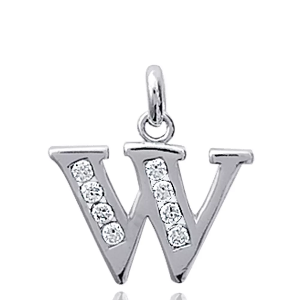 Pendentif lettre Bossonney We Lettre W - Pendentif en Argent 925 - Bijoux en Vogue