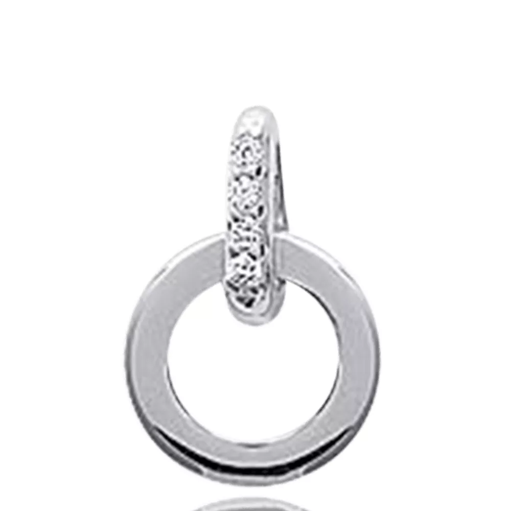 Pendentif argent Cercle strass Melizza Joana - Pendentif en Argent 925 - Bijoux en Vogue
