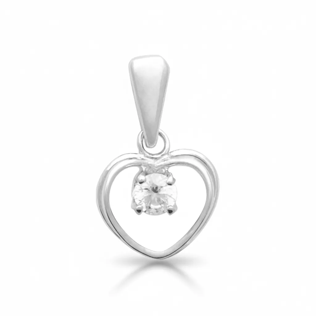 Pendentif Argent Karenovna Zirconium Coeurs - Pendentif en Argent 925 - Bijoux en Vogue