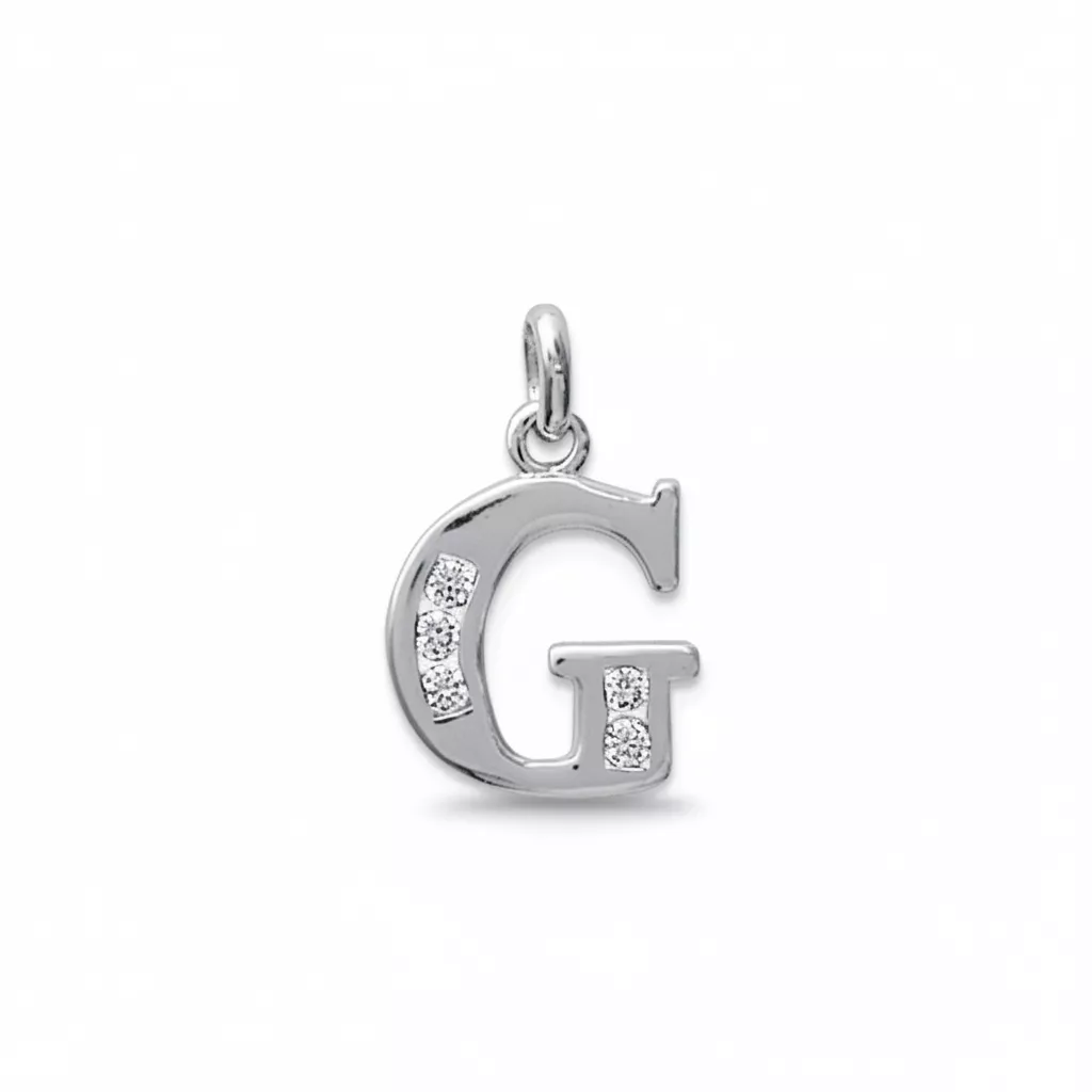 Pendentif Argent Zirconium Lettre - Pendentif en Argent 925