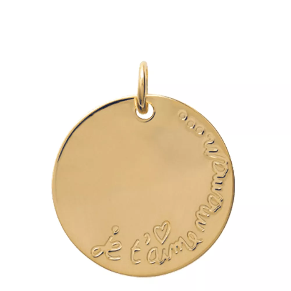 Pendentif médaillon Stacha d'amour - Pendentif en Plaqué Or - Bijoux en Vogue