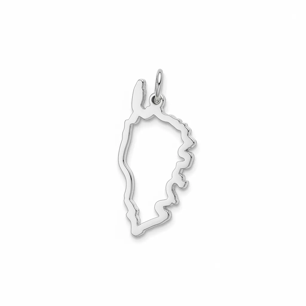 Pendentif Or Blanc Tervhisa Corse - Pendentif en Or 375 9k - Bijoux en Vogue