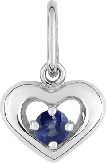 Pendentif Or Blanc Corava Saphir Coeur - Pendentif en Or 375 9k - Bijoux en Vogue