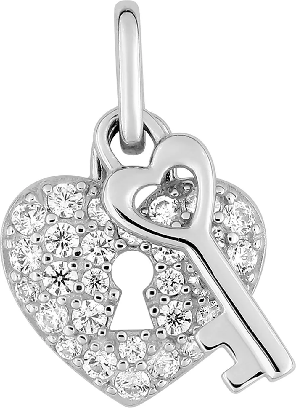 Pendentif Or Blanc Babienne Zirconium - Pendentif en Or 375 9k